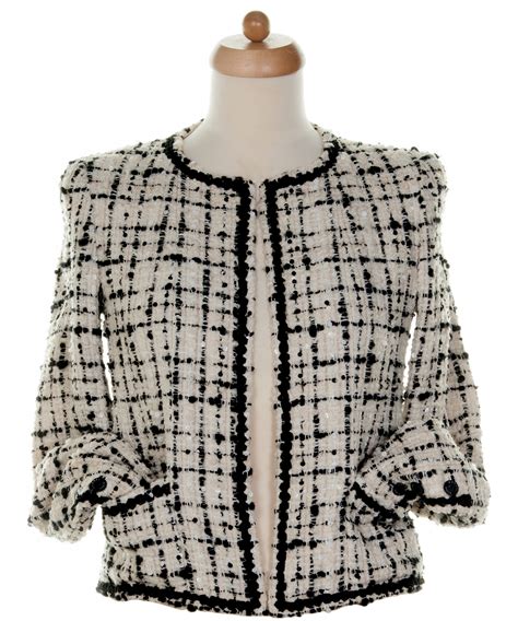 plaid chanel|chanel jacket black and white.